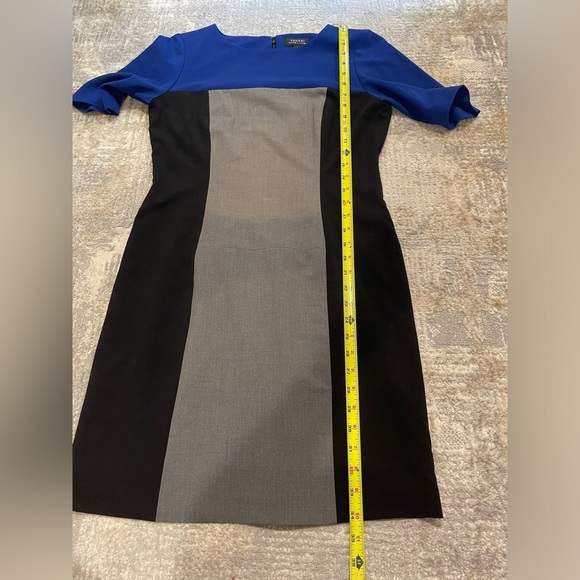 Tahari Arthur S Levine Color Block Sheath Dress Black Blue & Gray Size 6 Career - Picture 6 of 9